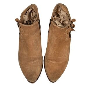 Frye Suede‎ Leather Buckle Accent Ankle Boots Booties Women's 8.5M